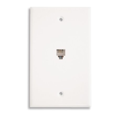 QUEST TECHNOLOGY INTERNATIONAL Telephone Single-Gang Wall Plate, White - Rj11 (6P4C) NTP-2402